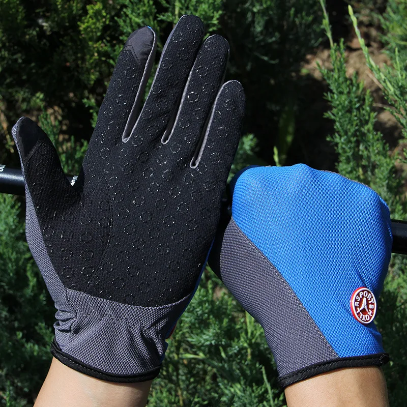 Summer and Autumn Outdoor Sport Climbing Full Finger Gloves Thin Breathable Mesh Non-Slip Touch Screen Men's and Women's Cycling