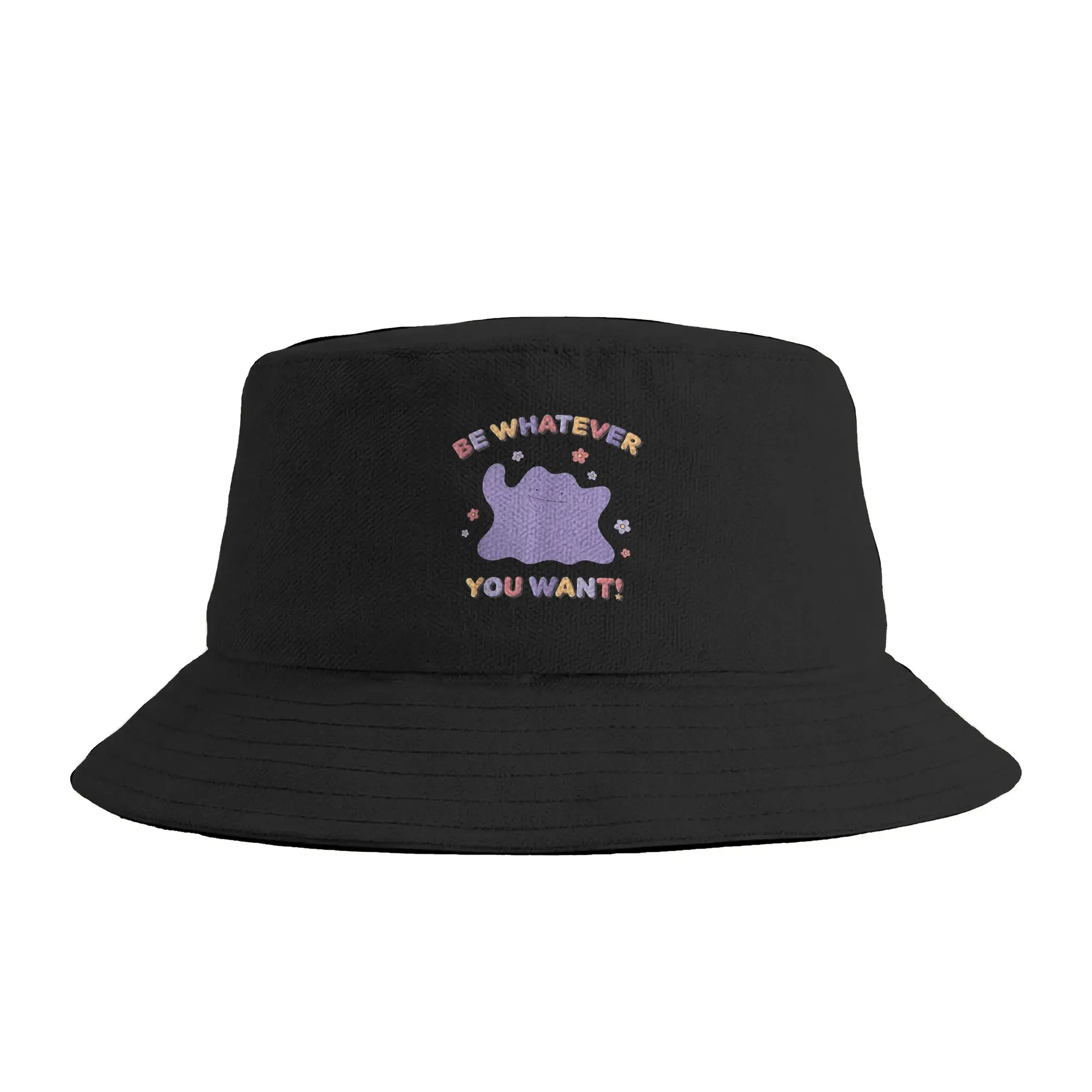 Unisex Be Whatever You Want Ditto Bucket Hat Portable Fisherman Hats Spring Korean Beach Travel Caps Street Style Design Sun Hat