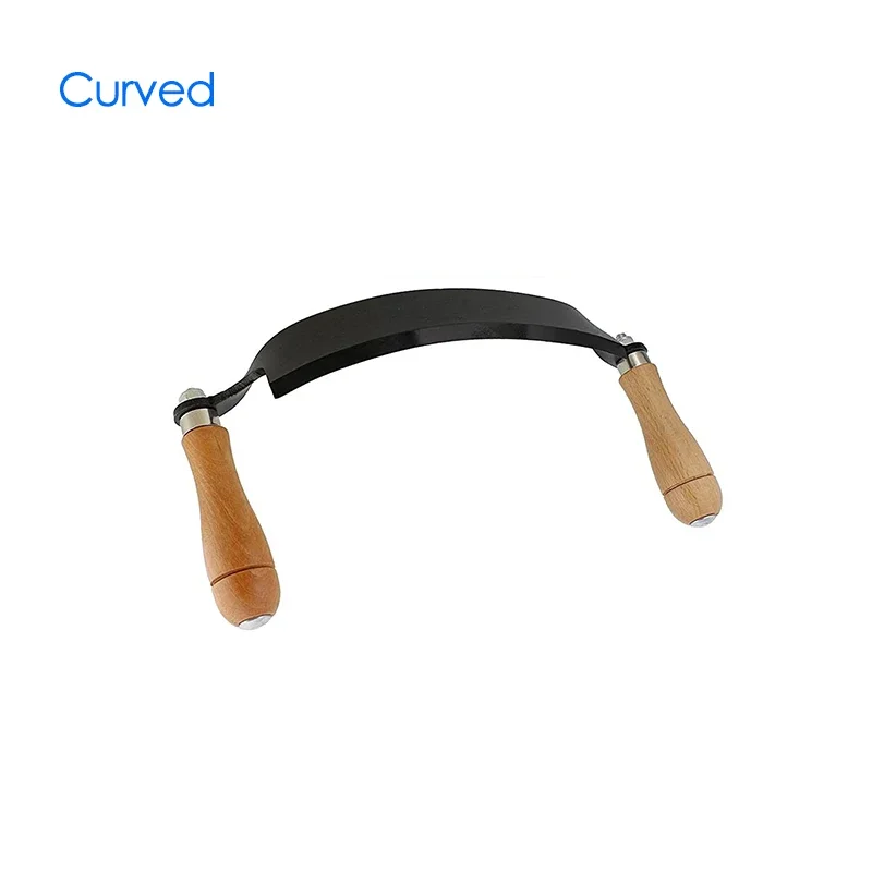 8inch Woodworking Draw Wood Carving Curved Draw Shave Steel Straight Draw Shave Wood Debarking Hand Tool Scraper Blade