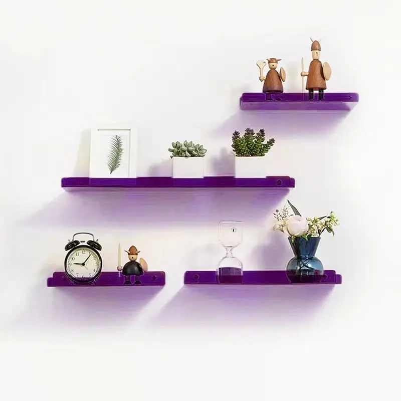 Colour Invisible Acrylic Floating Shelves Wall Mounted Bookshelf Corner Display Shelf Storage Rack for Room Bathroom Kitchen