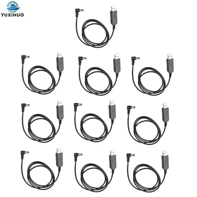 Lot 10PCS USB Charging Cable for BaoFeng Walkie Talkie UV-5R UV-82 UV82 BF-F8HP UV-82HP UV-5X3 TYT TH-F8 Charger Base Dropship