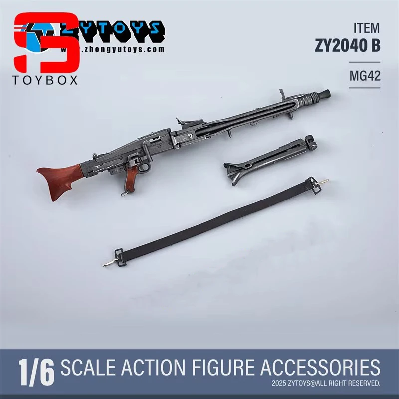 ZYTOYS ZY2040 Model Broni MG42 w Skali 1/6 dla Figurki Żołnierza, Mini Akcesoria Sceniczne Pasujące do Figurki Akcji o Wymiarach 12 cali