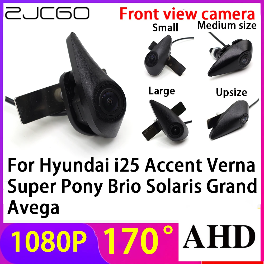 

ZJCGO AHD 1080P LOGO Car Parking Front View Camera Waterproof for Hyundai i25 Accent Verna Super Pony Brio Solaris Grand Avega