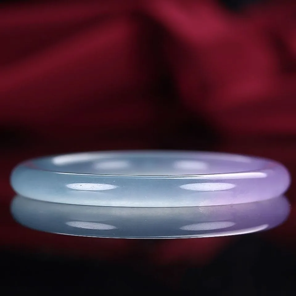 Natural Ice Jadeite Spring Band Color Bracelet Quartz Rock Jade Women's Popular Jade Bracelet image 2