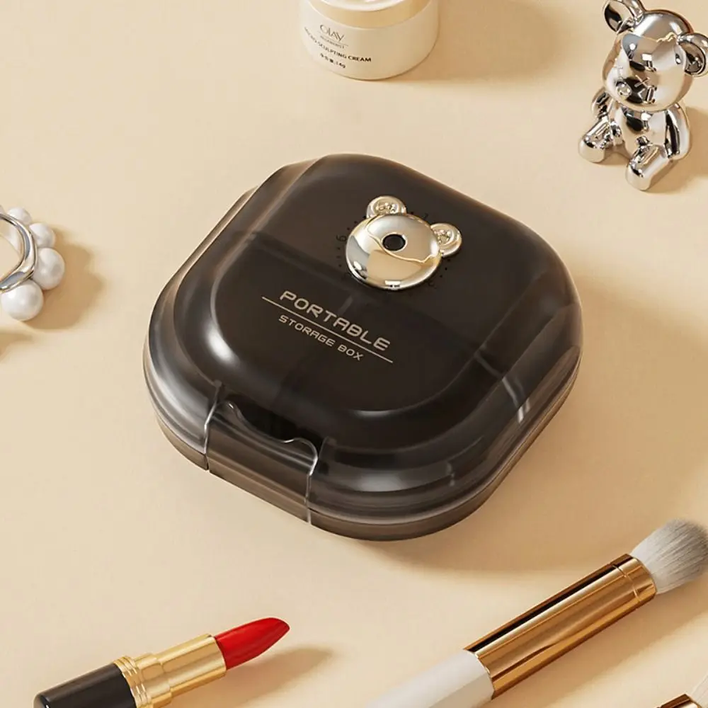 

Cartoon Bear Trinkets Storage Organizer with Separate Compartment Cute Mini Jewelry Organizer Durable Moisture-proof