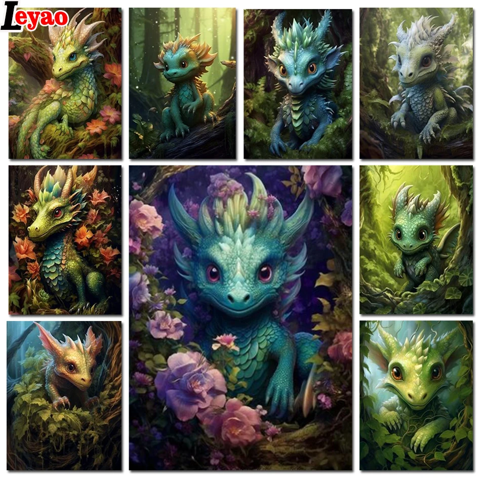 

Cute Myth Dragon 5D Diamond Painting Mosaic Embroidery Cartoon Animal Cross Stitch Handmade Rhinestones Home Decor Kids Gift