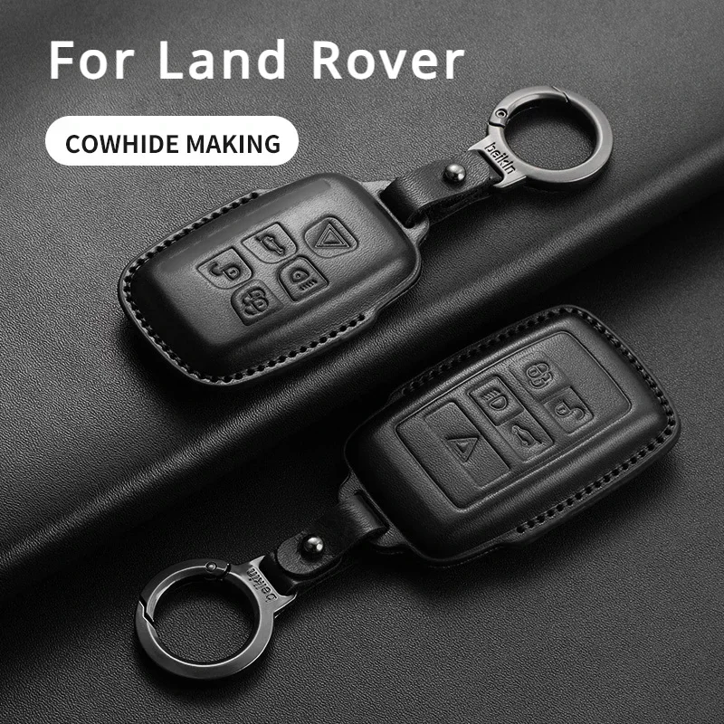

Leather Car Remote Key Case Cover For Land Rover Range Rover Sport Evoque Freelander Velar Discovery 4 Keyless Key Shell Fob