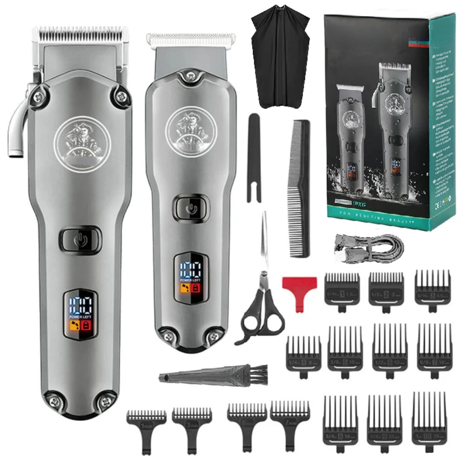 

New High-Quality Professional Original Rechargeable Hair Trimmer Set for Men - Waterproof Hair Clipper - Precision Hair Cutting