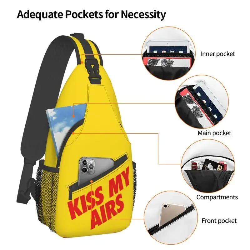 Kiss My Airs Sling Crossbody zaino uomo borsa a tracolla petto personalizzata per ciclismo campeggio Daypack