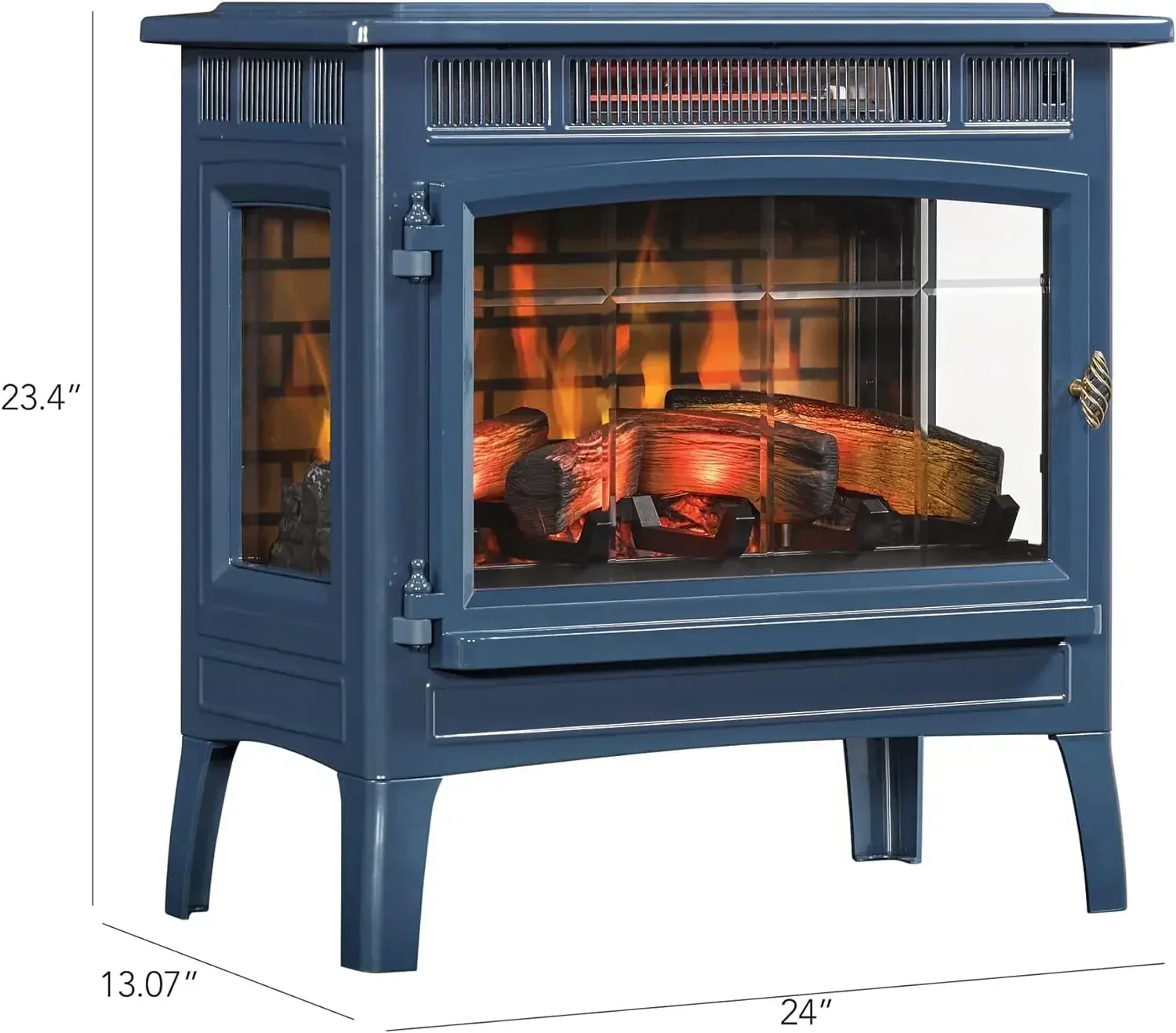 Duraflame-Electric Infrared Quartz Fireplace, 3D Flame Effect, Navy Blue