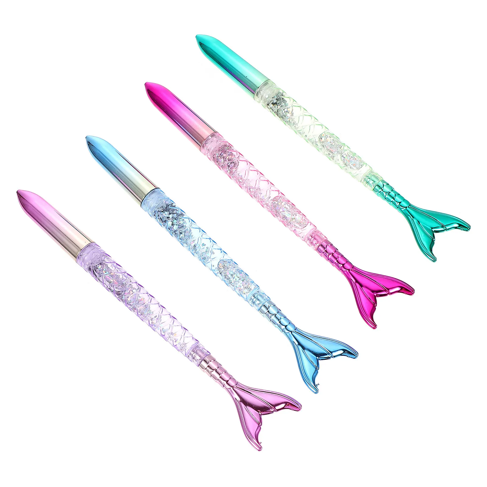 

4Pcs Mermaid Gel Pens Black 0.5mm Blue 1.0mm Cute Creative Ink Ballpoint Pens Student Drawing Writing Stationery
