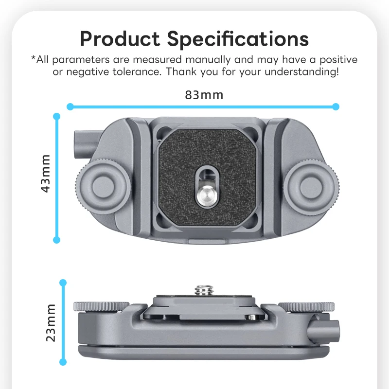 FANAUE Universal SLR Camera Quick Release Plate Clip Backpack Strap Mount Clip Quick Release Waist Belt Clip Tripod Arca Swiss