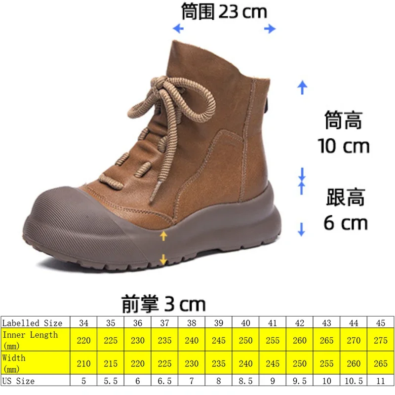 Koznoy 6cm Natural Cow Genuine Leather Boots Women Spring Ladies Fashion Ankle Booties Chimney Moccasins Autumn Motorcycle Shoes