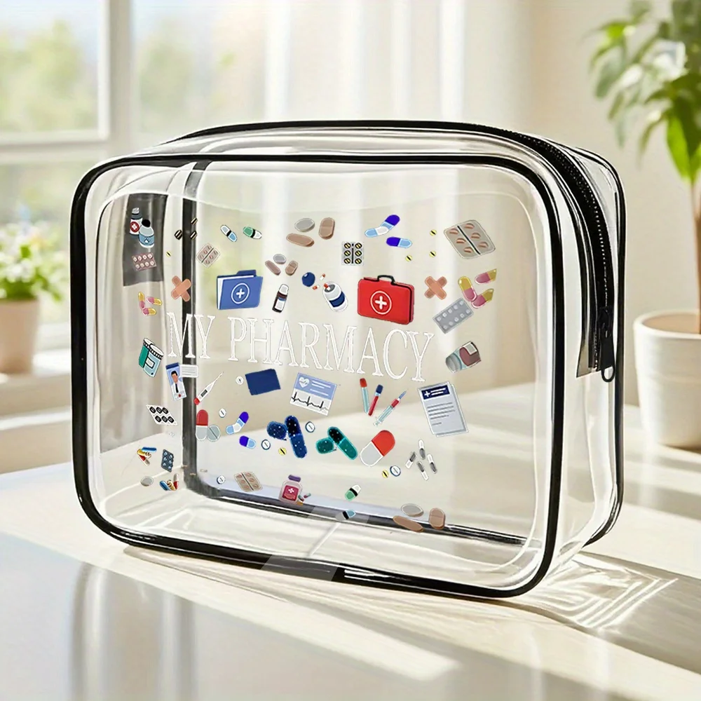 

Clear Toiletry Bag for Travel - Ideal as Makeup, Gym & Beach Bag for Men & Women. A Great Gift for Any Occasion.