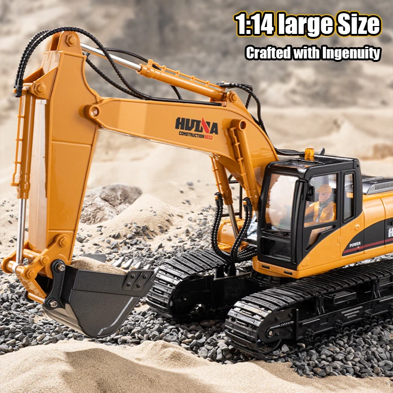 Huina 1535 1/14 Rc Excavator Remote Control  Truck Toy Excavator with Lights RC Trucks Tractor Model Engineering Car Toys Boys