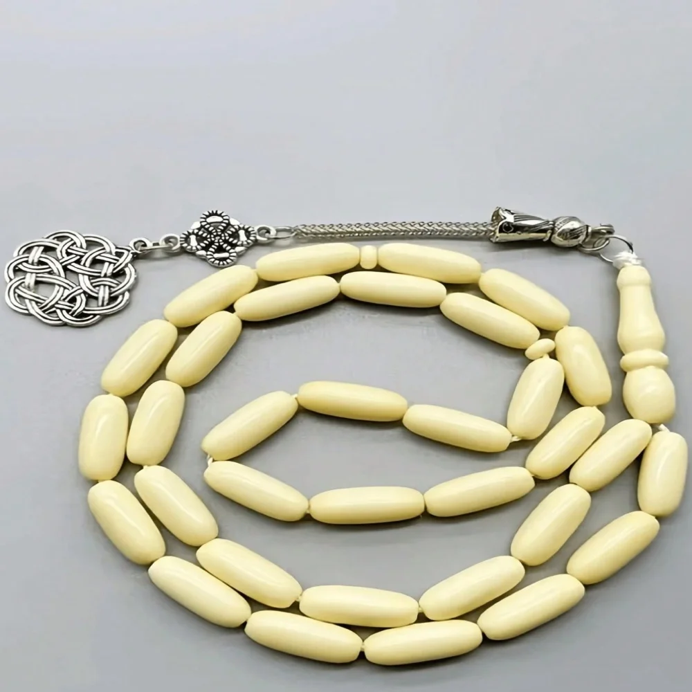 1pc Beaded Rosary Necklace, 33 Beads With Tassel, Classic & Fashionable, Suitable For Men's Daily Wear