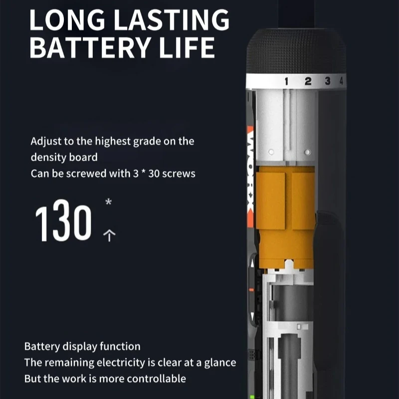 Worx 30 Bit Sets Power Tools WX242 Electrical Screwdriver Set Smart Cordless Drill Screwdrivers USB Rechargeable Set Home Repair view 5