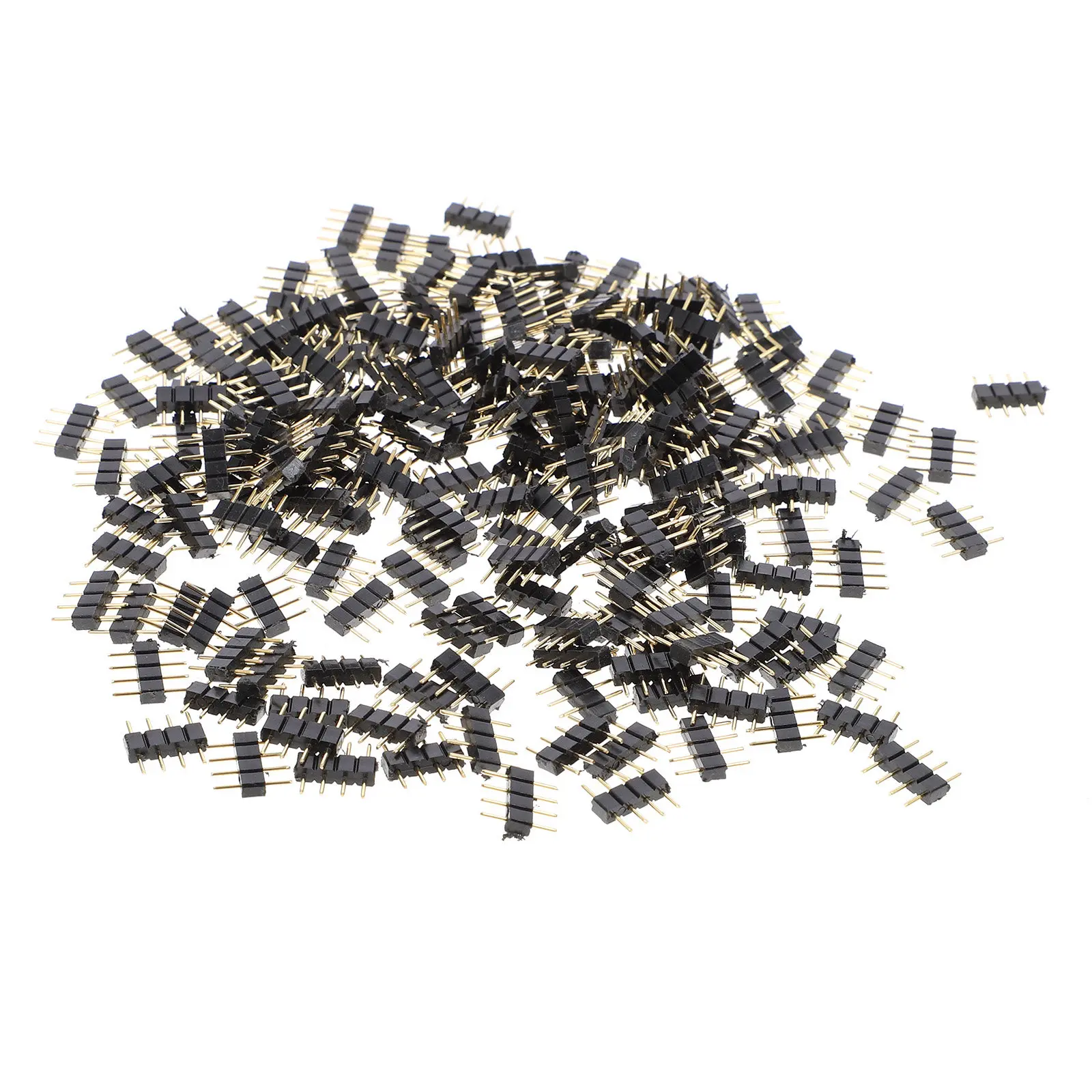 Copper male pin connectors for rgb strip users to secure connections with 200 pcs 4-pin headers