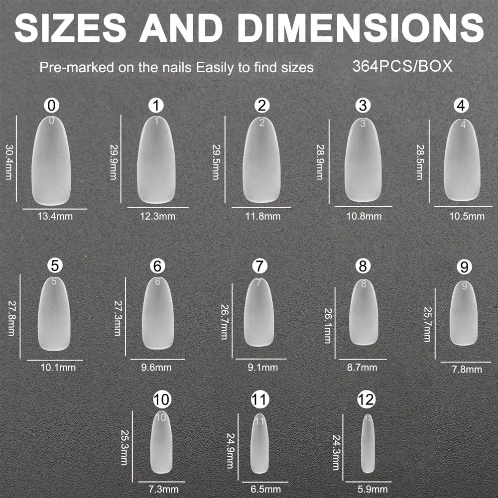 360 قطعة/صندوق ماتي اضغط على الأظافر نصائح لينة غطاء كامل الأظافر كاذبة البيضاوي اللوز منحوتة الأظافر وهمية Vnjaoi