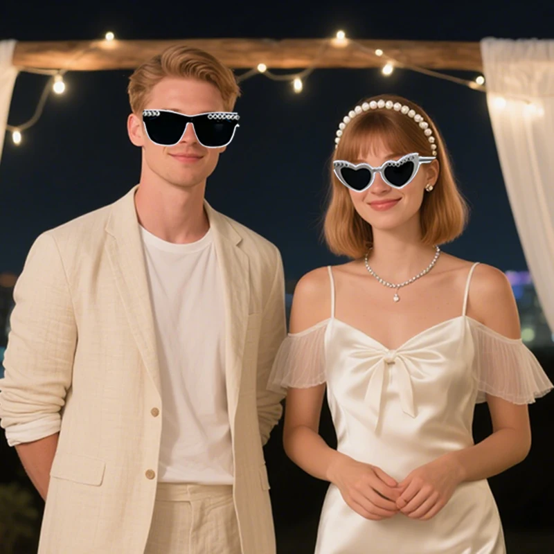 LED Just Married Glasses Wedding Party Bridal Shower Bride To Be Gift Wedding Decorations For Ceremony Light Married Sunglasses