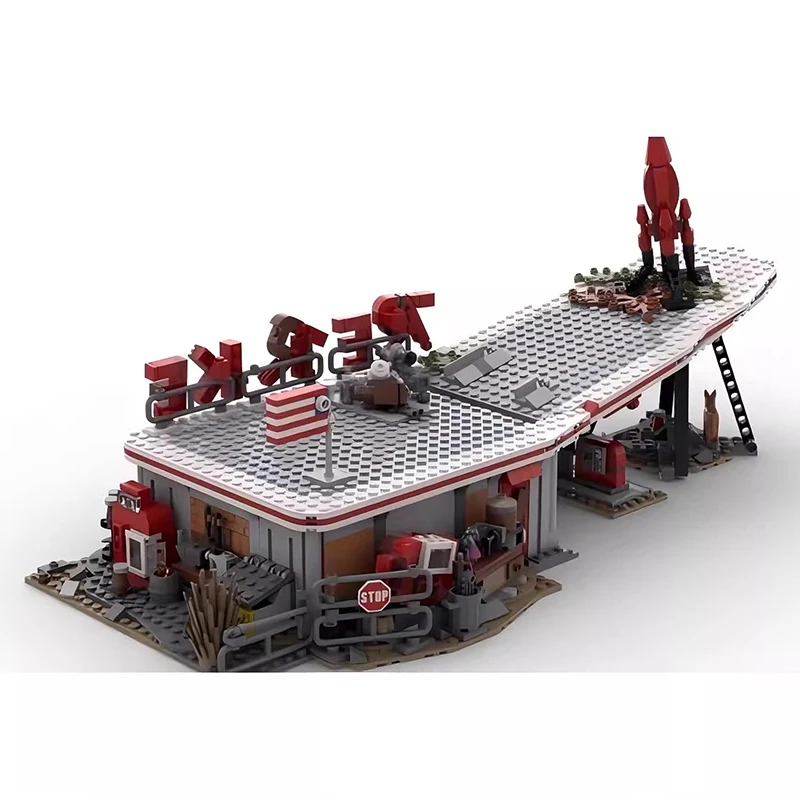 Bricklink MOC Ideas Game Fallout 4 Red Rocket Truck Stop City House Architecture Sets Building Blocks Kid Toys Christmas Gift