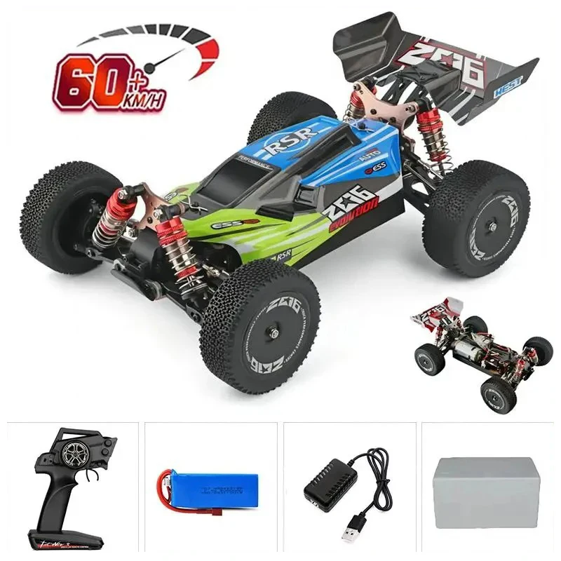 144010 WLtoys 1:14 RC Auto da corsa 60KM/H 2.4G Telecomando Ad alta velocità Off-Road Drift Assorbimento degli urti Ragazzi adulti Giocattoli Regalo per bambini