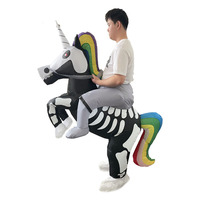 New Rainbow Unicorn Inflatable Costume Cow Cowboy Rider Horse Blow Up Suit Funny Carnival Party Dinosaur Cosplay Anime Halloween