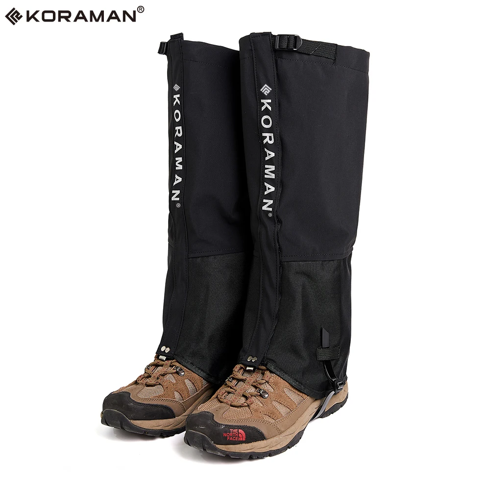 KORAMAN 600d Waterproof Anti-Tear Nylon Women Men Snow Boot Leg Gaiters, Breathable Leg Covers for Hiking Hunting Climbing Fishi