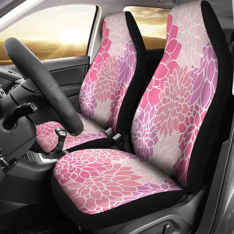 Pink Chrysanthemum, Flower Blossom, Flower Power-Car Seat Covers, Car Accessories, Gift for Her, Custom Seat Covers, Custom Made