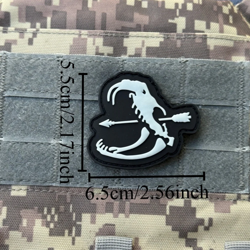 Parche táctico calavera PVC con Velcro para airsoft y moral militar - imagen 4