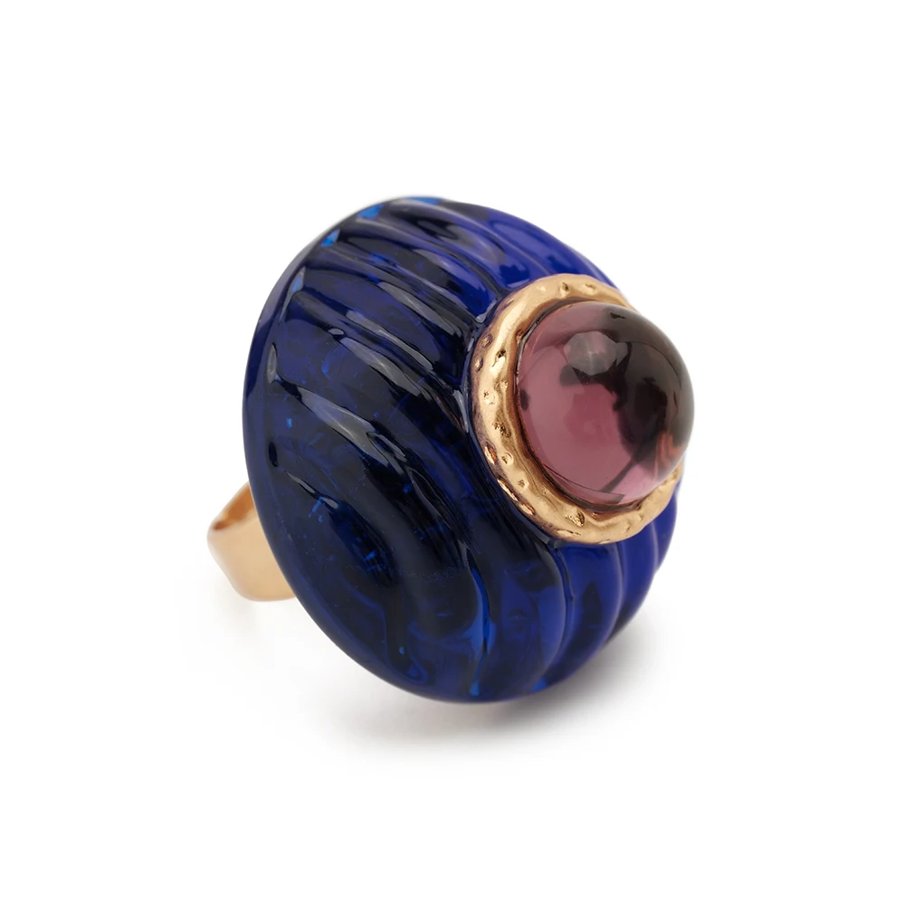 Amorita boutique Women NEW Big Coloured Glaze Gem Lantern Adjustable Ring