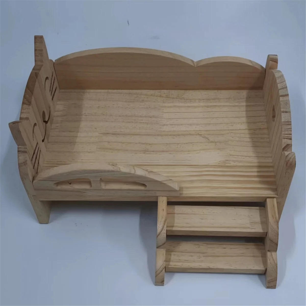 Wooden Play Bed for Dolls Universal Wooden Bed Wooden Doll DIY Mini Play Bed for Dolls Children'S Day Gift(Kitten)