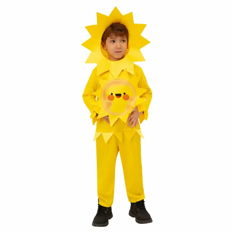 Children's Kids Stage Performance Plant Sunflower Costumes Halloween Party Kindergarten Cosplay Costume Jumpsuit Hat Boys Girls