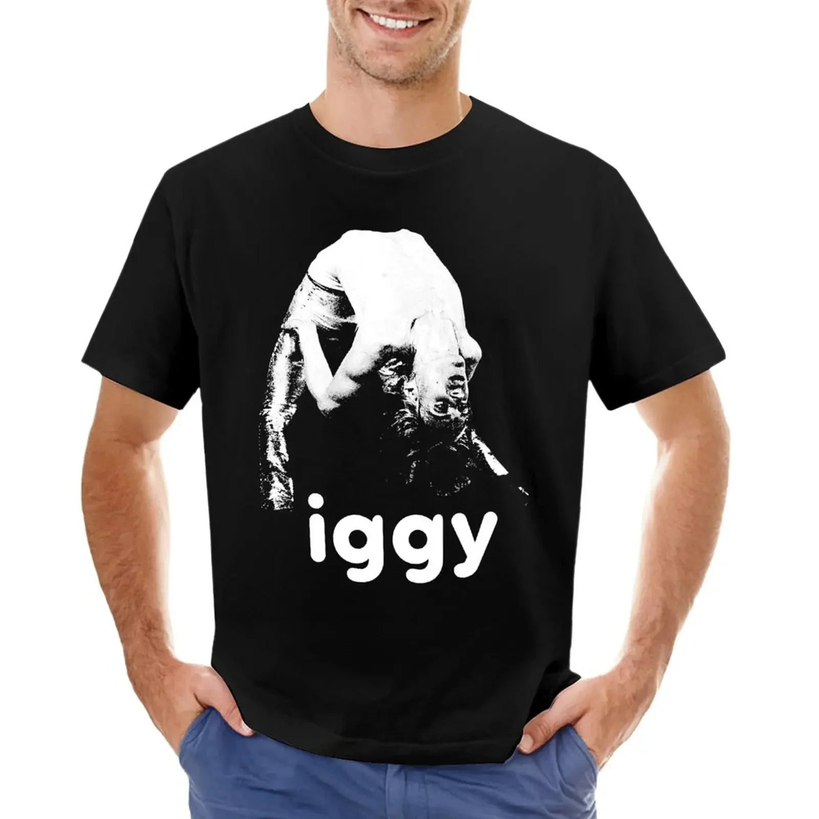 iggy - The White Stencil T-Shirt Aesthetic clothing vintage oversizeds heavyweight t shirts for men