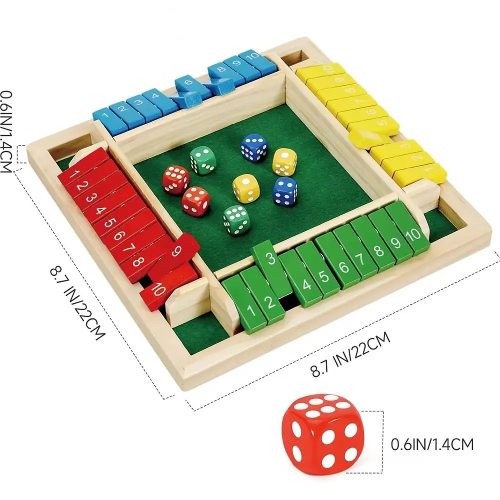 Shut The Box Table Board Game Toy Educational Toys Developing Intelligent Wooden Number Game Interactive Digital Board