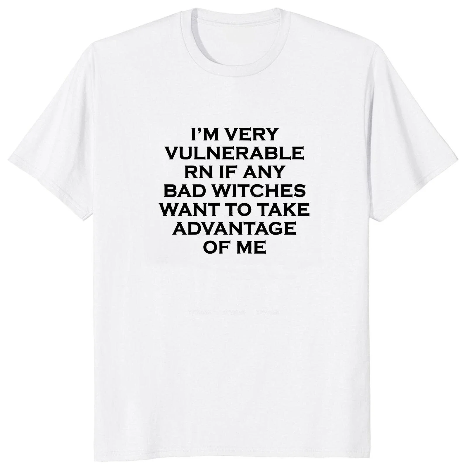 harajuku men's t-shirts Summer T-shirts Im Very Vulnerable Right Now T Shirt Funny Phrase Short Sleeve Cotton Soft Tee-shirt2024