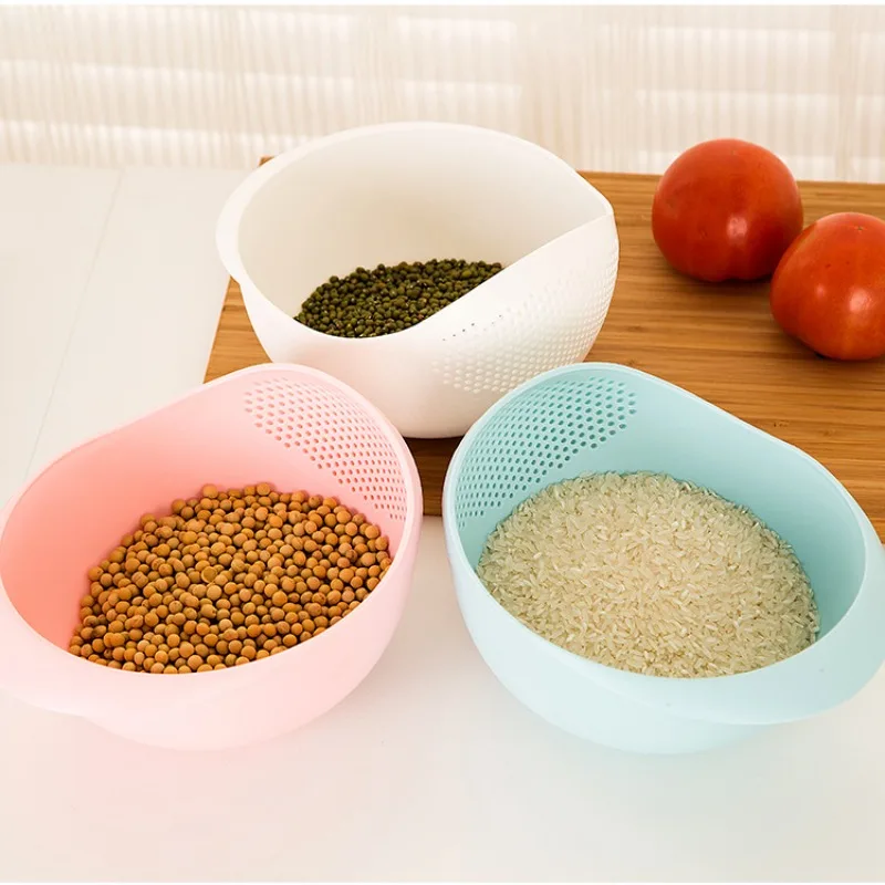 2026 New Multi-Functional Plastic Washing Basket Food Grade Rice Filter Strainer Fruit Vegetable Drain Kitchen Storage Supplies