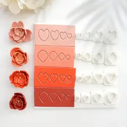 4PCS Set Mini Petal Polymer Clay Cutter Miniature Flower Clay Mold DIY Earring Jewelry Flower Shape Cutting Pottery Tool