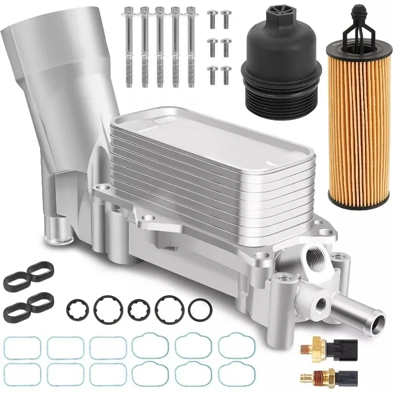 

68105583AF Aluminum Engine Oil Cooler for Jeep Grand Cherokee Dodge Journey Challenger Charger Ram 3.6L V6 Chrysler 200 300