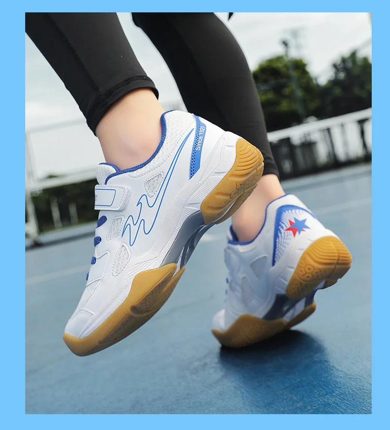Scarpe da badminton per bambini, scarpe da ping pong per ragazzi indoor, scarpe da allenamento per tennis, scarpe da pallavolo per bambini taglie 29-38