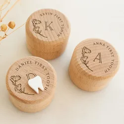 Personalised Baby First Tooth Wooden Tooth Box Milk Teeth Storage Collect Teeth Umbilical Save Gifts Custom Name Keepsake Boxes