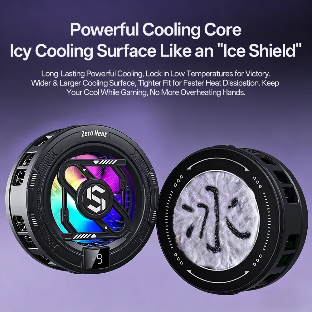 Magnetic Semiconductor Cooling Fan with Digital Display RGB 