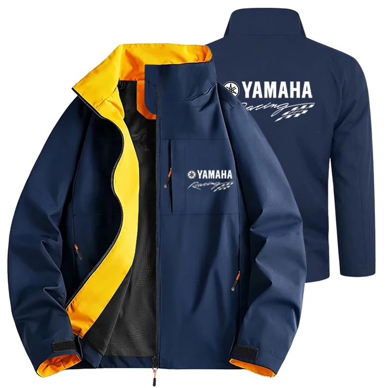 Chaqueta de carreras sin capucha para hombre de la marca Yamaha, abrigo holgado de estilo urbano y moderno, ideal para primavera y otoño, con cuello alto y cremallera, resistente al viento.