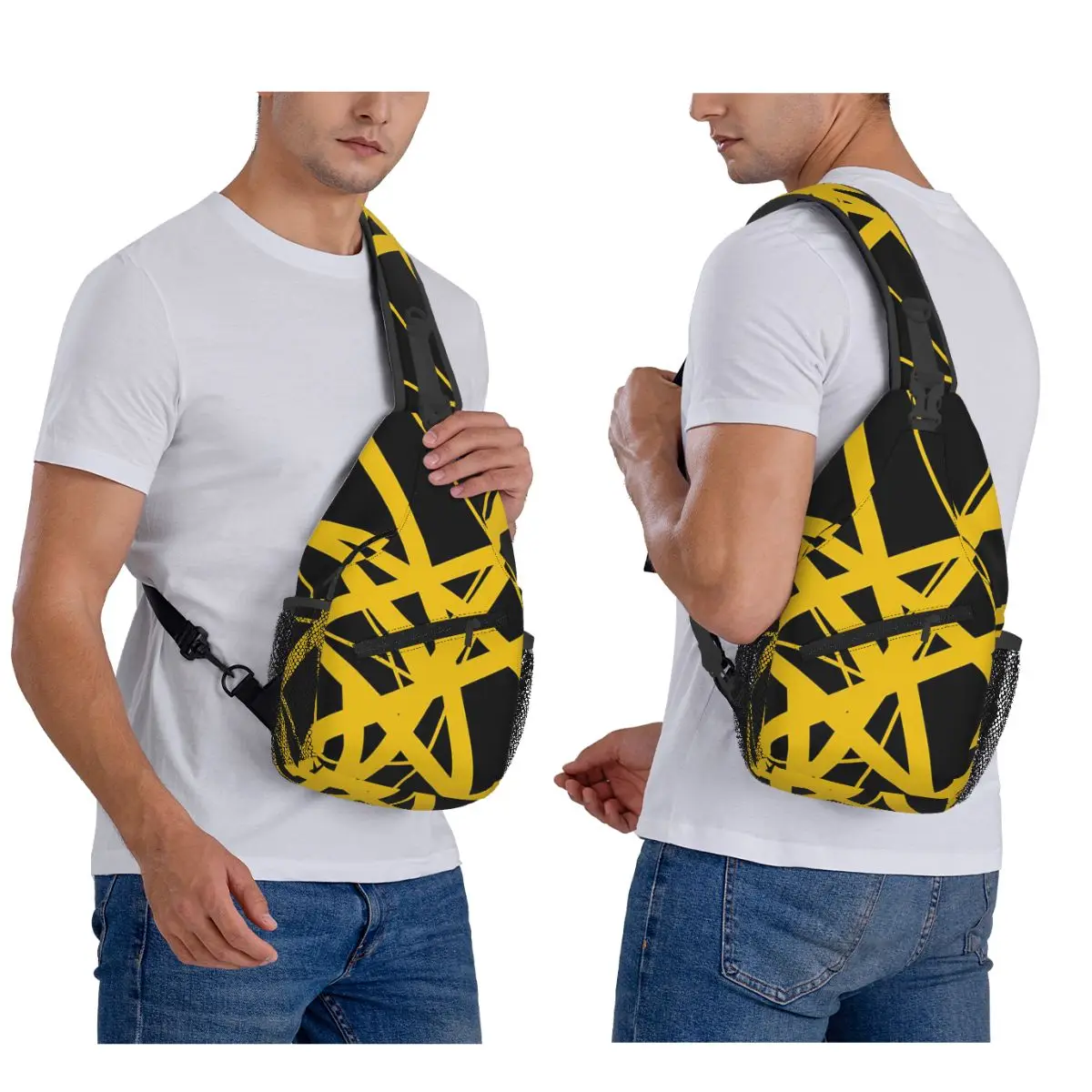 Evh Stripes حقيبة الصدر الرجال حبال Crossbody على ظهره حقيبة الصدر السفر المشي لمسافات طويلة Daypack حقيبة الكتف