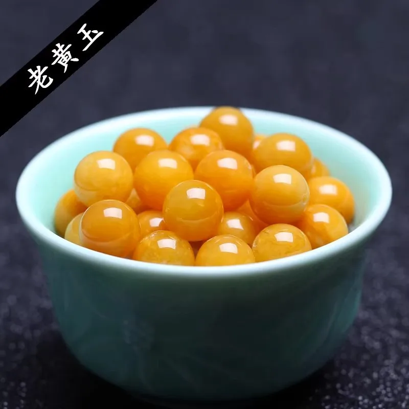 

10pc Natural Xinjiang Yellow Dragon Jade Beads Accessories Real Jewellery Carved Gemstone Fashion Charm Lucky Amulet Gifts Women