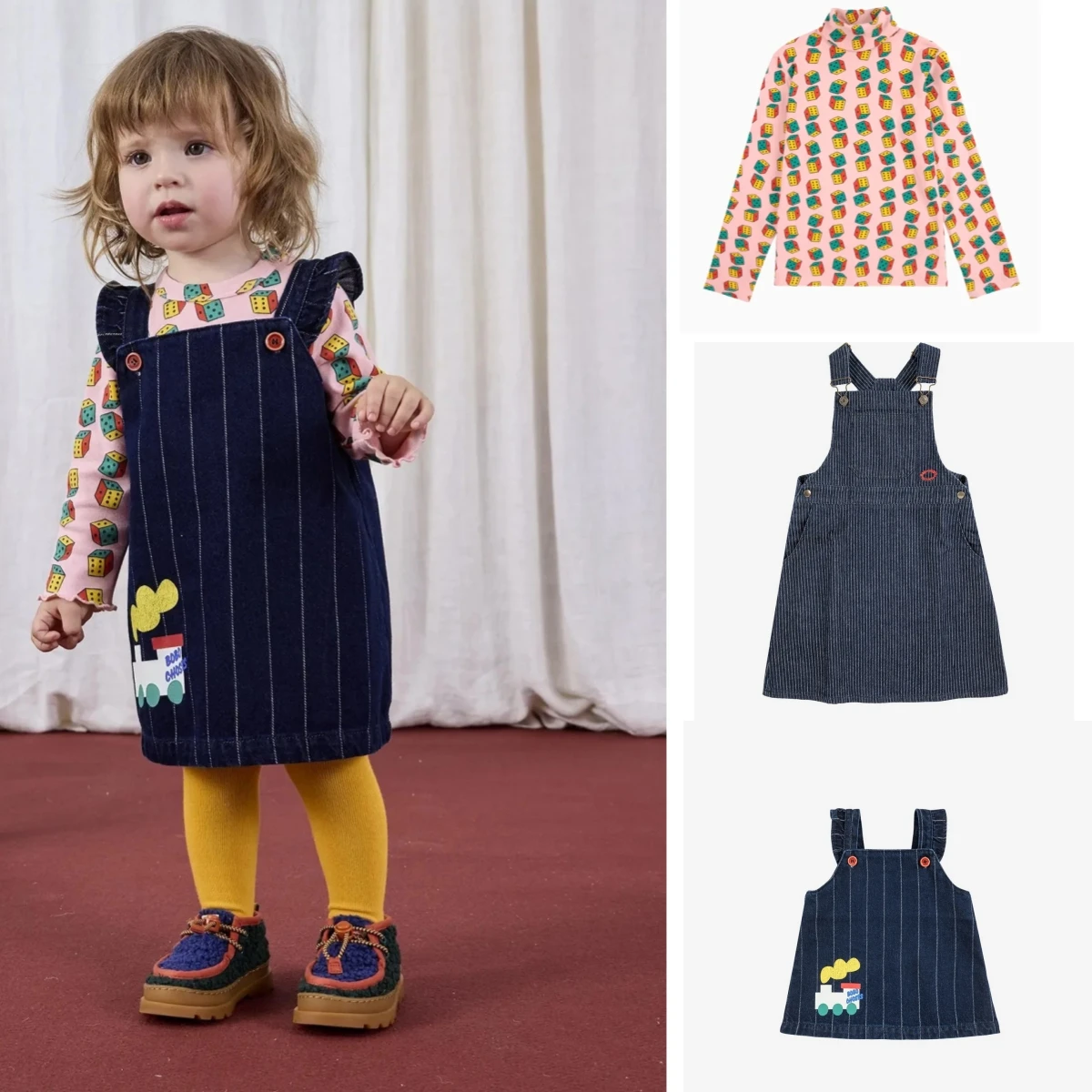 

2025aw Baby Boys Sweatshirts Denim Jumpsuit Clothes Set Korean Infant Girls Cute Cotton Shirts Denim Dress Children's Clothings