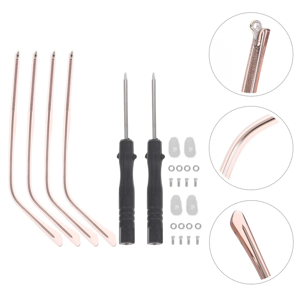 

2 комплекта универсальных сменных дужек для очков, гипоаллергенные, глянцевые, легкие, с гальваническим покрытием