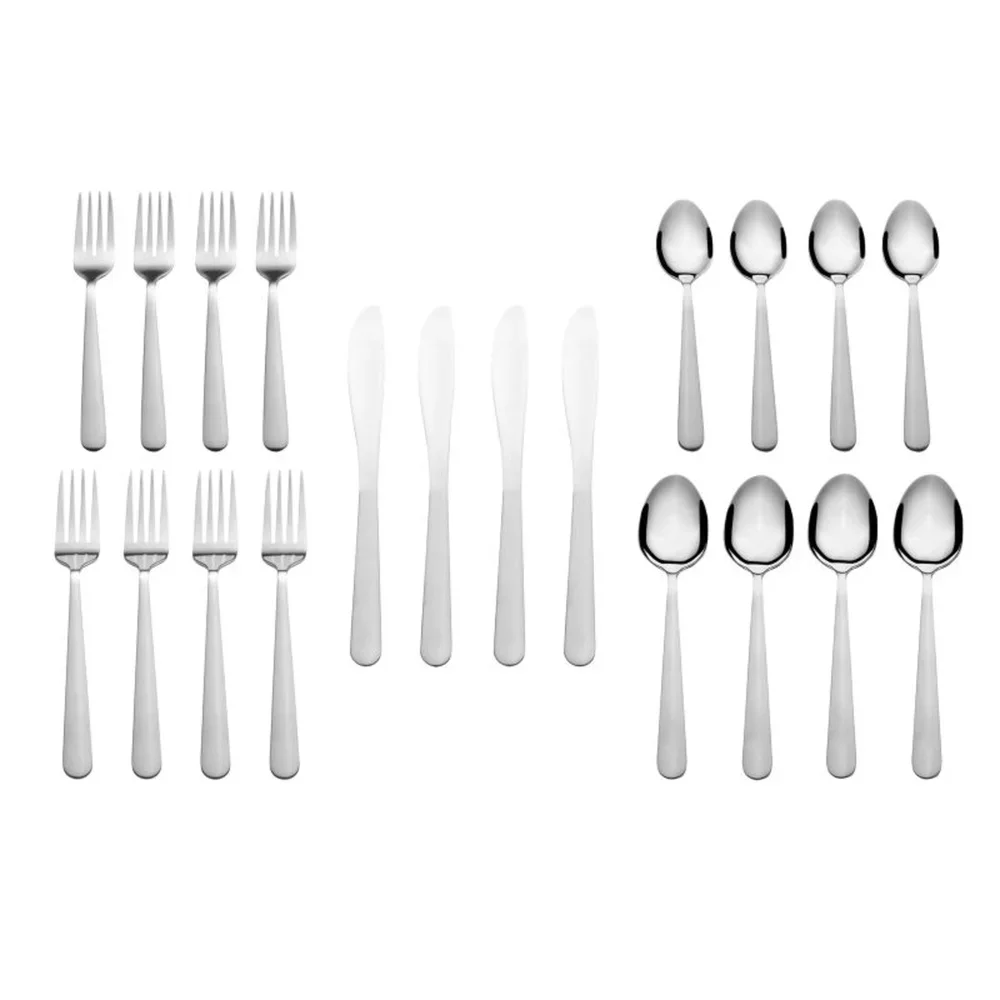 

Набор столовых приборов из нержавеющей стали, 20 предметов, 4 моющихся в посудомоечной машине, устойчивые к высоким полированию, коррозии, удобные ручки, идеально подходят