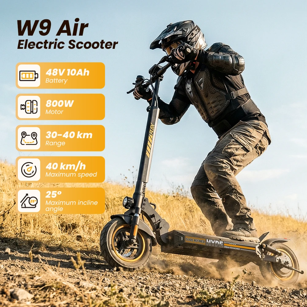 IScooter W9Air Direkt vom Hersteller Original Elektroroller 10' Vakuum-Offroad-Reifen, Heckantrieb, APP-Steuerung, Dreifach-Bremssystem, Große Reichweite