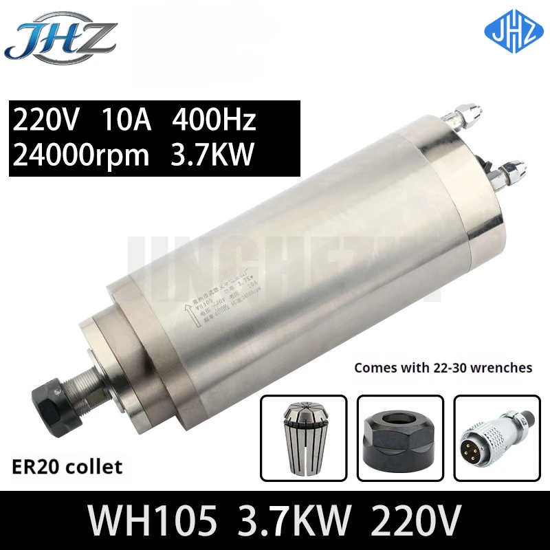 JHZ forSpindle Motor 3.7KW Water-Cooled Spindle Bearing ER20 Diameter For CNC Router Machine Tool Spindle